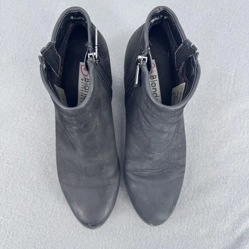 Blondo Waterproof Bootie Boots Womens Size 9‎ Black Nubuck Ankle B4935 017